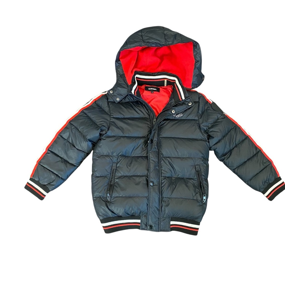 Diesel puffer full zip up hoodie jacket big boys size 12